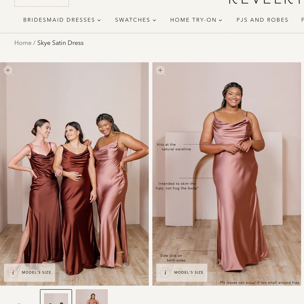 Revelry Skye Satin Dress Taupe size 6